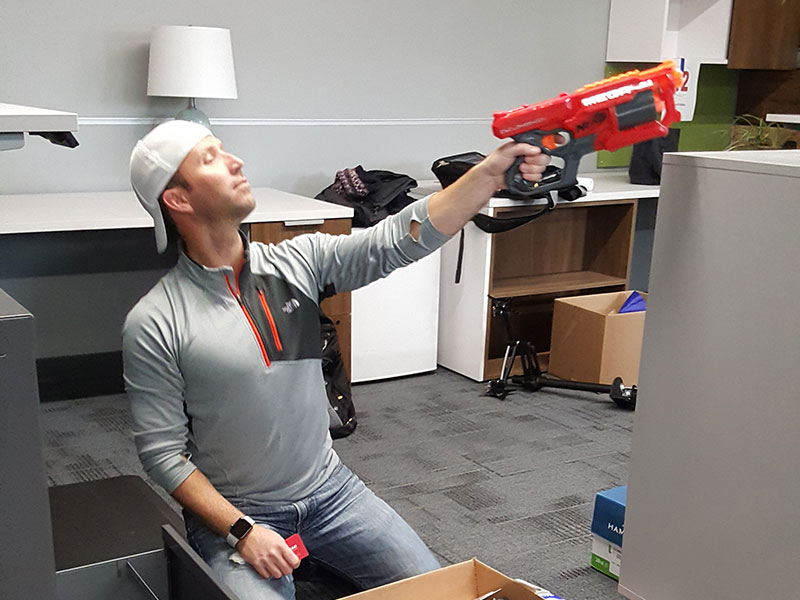 Nerf gun attack!